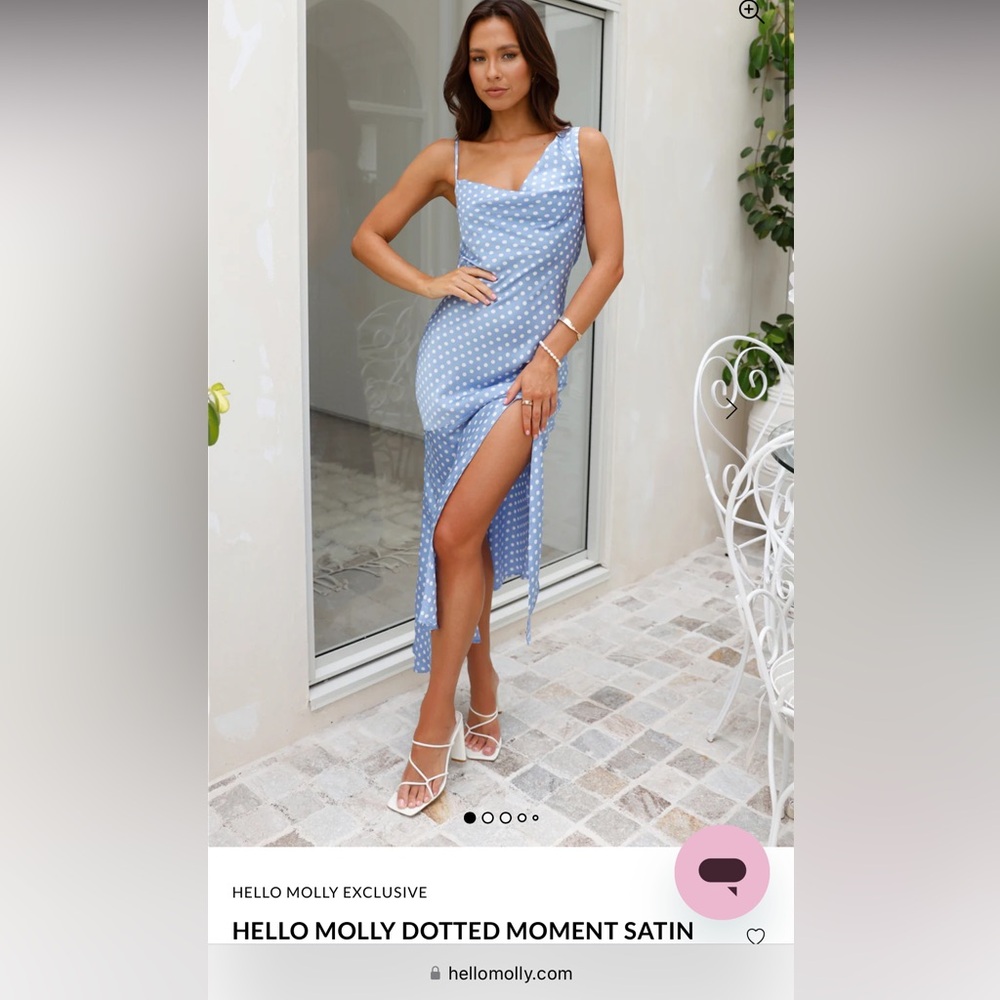 Hello Molly Asymmetrical Blue Polka Dot Dress